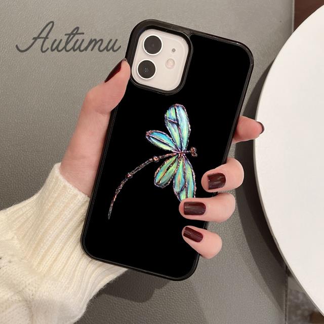 Dragonfly Insect Phone Case for iPhone 11 12 13 14 Pro Max Mini X XR XS SE 2020 5 6S 7 8 Plus Samsung Galaxy S21 S22 Cover Shell
