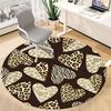 1pc Heart Patterns Office Round Rug, Non-slip, Soft and Durable Office Rug for Interior Decoration, Perfect for Office,Decoration Yy260204039