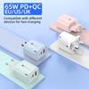 65W Macaron Light Charger, QC3.0, Multi-Port Fast Charging for Apple & Android (A+C)