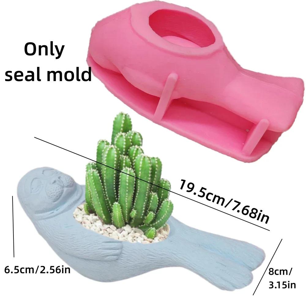 Large DIY Marine Animal Whale Seal Succulent Plant Flower Pot Resin Silicone Mold Lighthouse Candle Cup Concrete Gypsum Mold