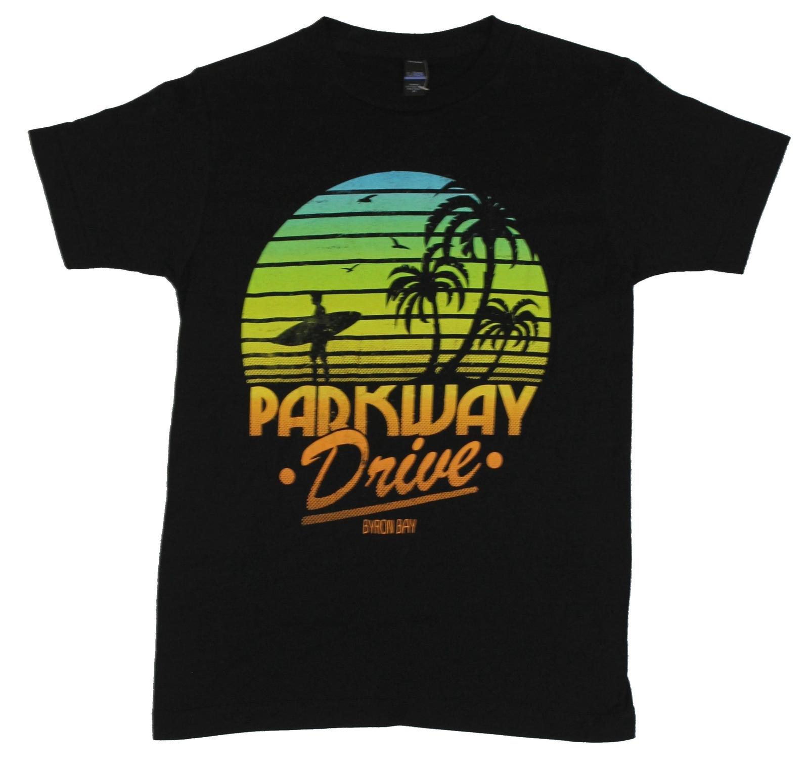 Parkway Drive Adult New T-Shirt - Surfer Sunset Byron Bay Multicolor Pic XXXXL