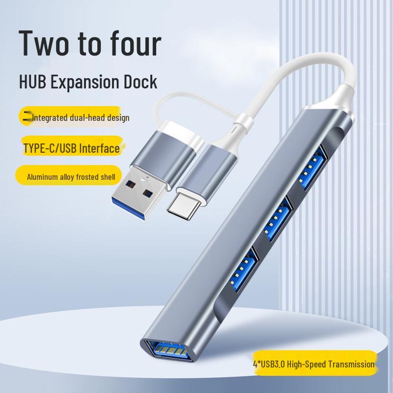 USB-C Docking Station 3.0: 4-Port Multi-Functional Hub for Laptops and Phones