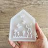 A Top Quality Hollow Bunny Rabbit House Decoration Silicone Mold Easter House Light Strings Holder Plaster Mold Handmade Decor
