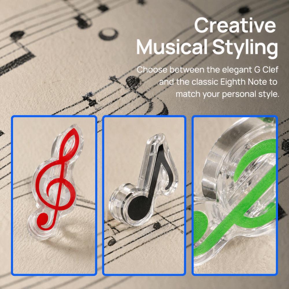 5PCS Mixed Color Piano Book Clips ABS Treble Clef Clips Music Note Clips For Sheet Music Reading