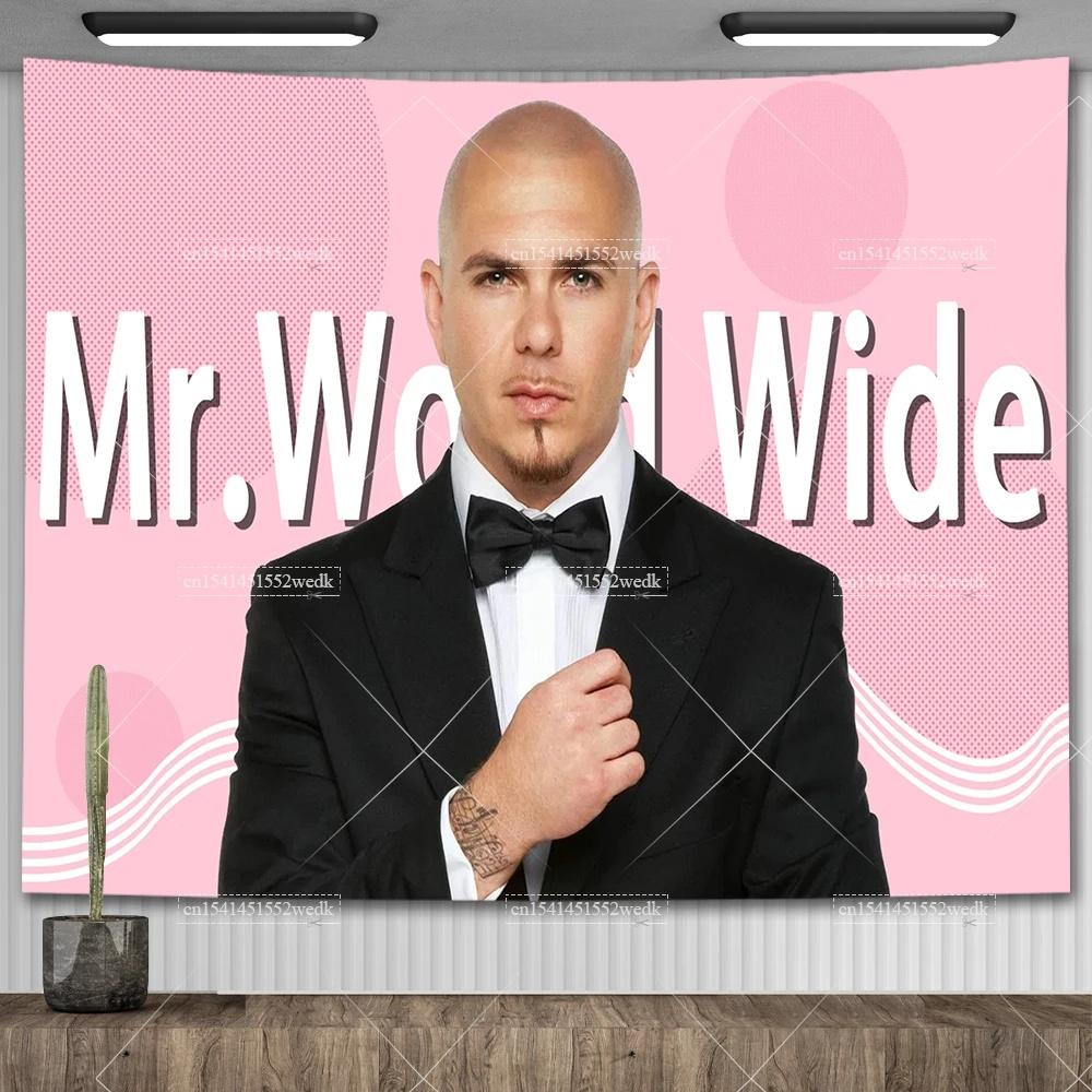 Mr Worldwide Dice To Live Laugh Love Telo da Parete MR 305 Pitbull Meme Telo da Parete Grande Tessuto Appeso a Parete Teli Tappetini Yoga