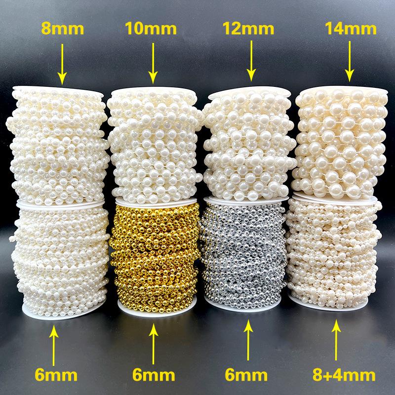 Adjustable 6-14mm Pearl Strand Chain for DIY Wedding Decor