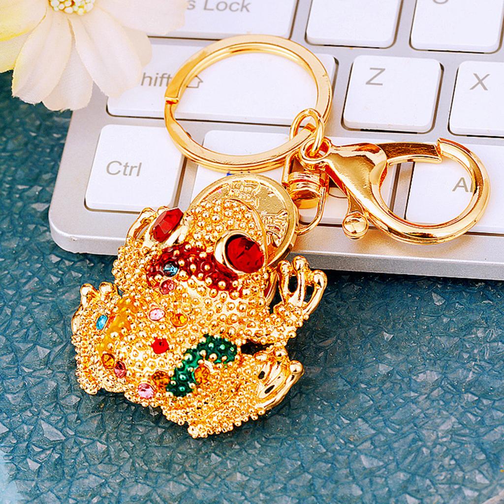 Trend Car Keyring Metal Handbag Accessory Key Chain Ring Diamond-Studded Gold-Devouring Corporate Gift
