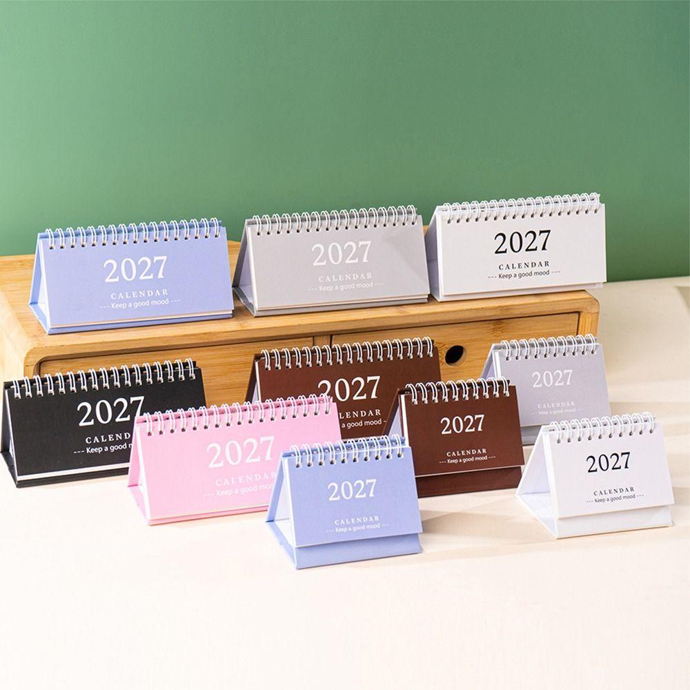 Mini Standing Calendar Coil Flip Calendar New 2027 Desk Calendar  Desk Planning