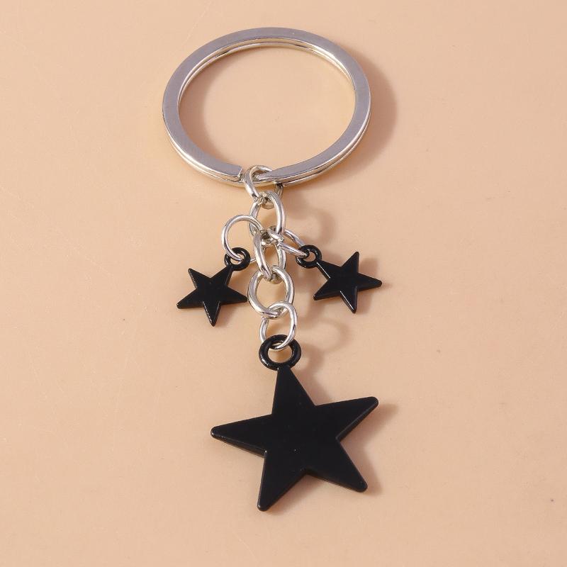 Cute Alloy Star Keychain Metal Keyring Pendants for Car Key Holder Handbag Decor Charms DIY Jewelry Accessories