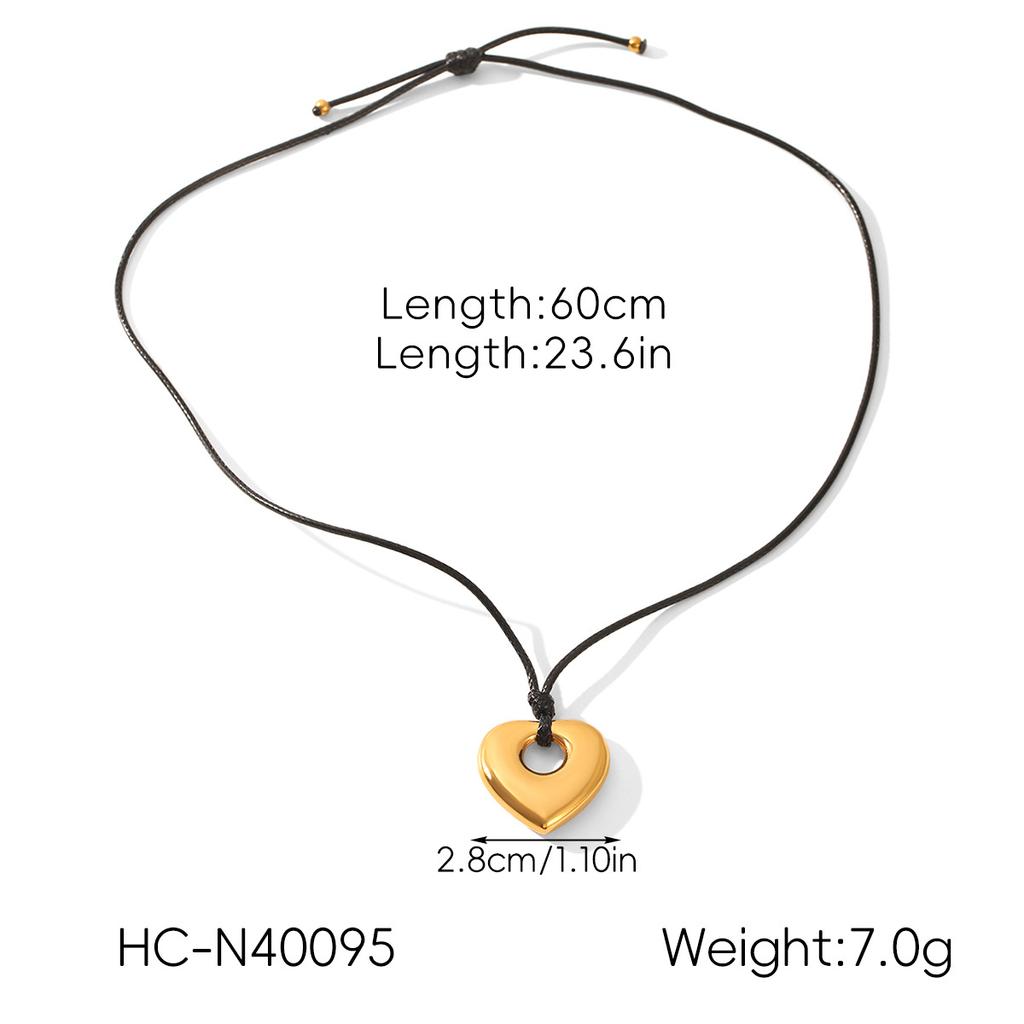 Heart Pendant Necklace Titanium Steel Women Layering Chain Light Luxury Elegant Jewelry Gift for Her