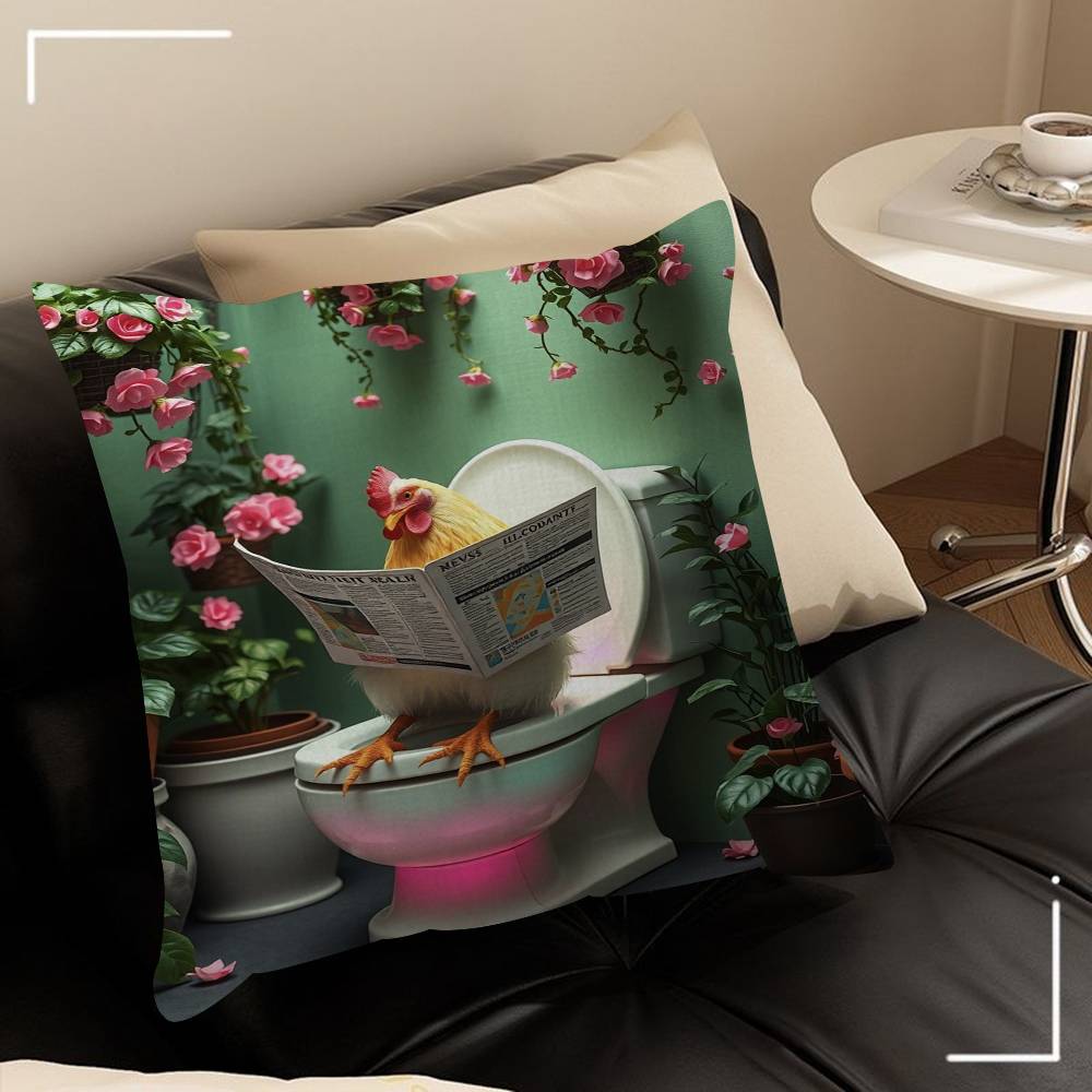 Creative Animal Toilet Flower Cushion Cover Pillow Cover Decor Pillowcase Printed Cushion Case For Couch
