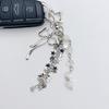 Unique Star Tassels Bowknot Keychain Fashionable Key Holder Phone Chain Beaded Keyring Ornament for Women and Teens
