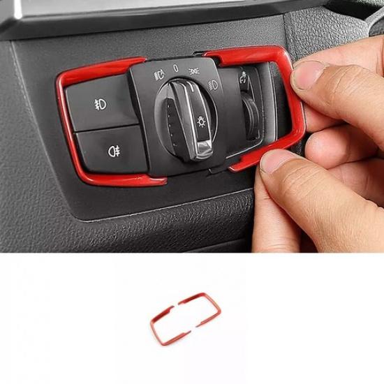 For BMW 3 4 Series GT Car Headlight Switch Control Cover Trim 2013- Matt Red