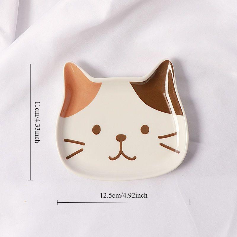 

1 шт./3 шт. Керамическая трехмерная тарелка для закусок в виде кошки, для дома, гостиной, завтрака, омлета, мультяшная фруктовая тарелка