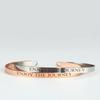 Coordinate Engraved Text Heart Hole Cuff Bangle Personalized Bar Necklace Stainless Steel Bracelet Men Women Gif