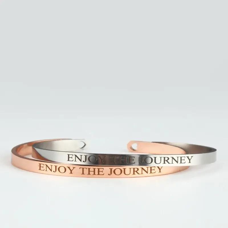 Coordinate Engraved Text Heart Hole Cuff Bangle Personalized Bar Necklace Stainless Steel Bracelet Men Women Gif