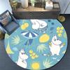Moomin,Round Area Rug,Carpet Rug for Living Room Bedroom Sofa Playroom Decor,Non-slip Floor Mat