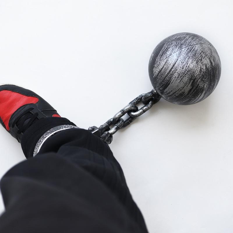 Festival Plays Costume Halloween Prop Handcuffs Cosplay Toy Anklets Black Plastic Shackle Chain Halloween Play Accessories
