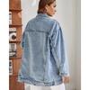 Vestes en jean décontractées surdimensionnées pour femmes, manteaux en jean déchirés mi-longs vintage