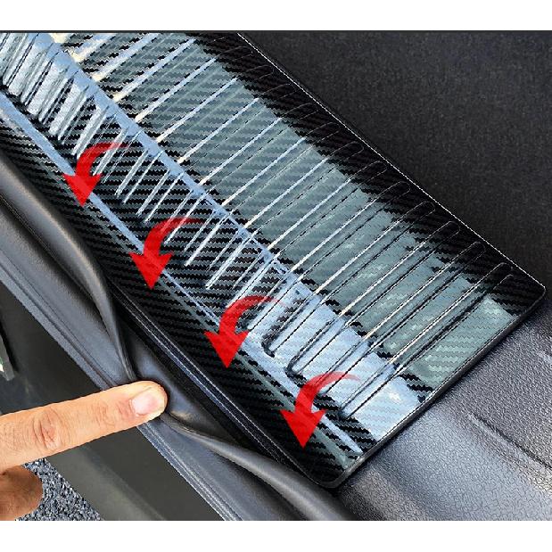 Car modified For Volkswagen ID.4 - Steel carbon fiber Rear Trunk ide Bumper Protector cover sill guard