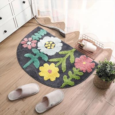 1 Stück Flora-Badezimmermatte, saugfähiger und schnelltrocknender Küchenbodenteppich, rutschfester und superweicher Bodenteppich für den Eingangsbereich, für Badezimmer, Schlafzimmer, Küche