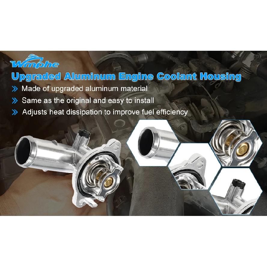 Per Jeep Wrangler JK 2018 Grand Cherokee 2011-2020 Dodge Durango 2011-2015 Alloggiamento Termostato in Alluminio per Liquido di Raffreddamento 5184651AG