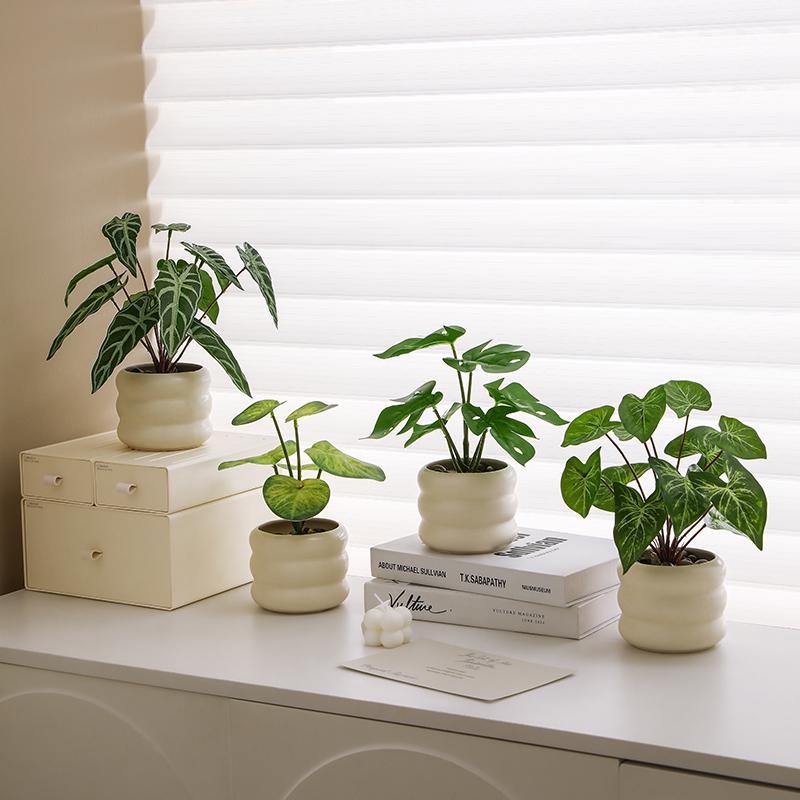 Nordic Indoor Desktop Bonsai: Artificial Green Plants for Office Decoration