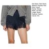 Women Satin Silky Shorts Lace Trim Patchwork Micro Shorts Low Rise Boxer Shorts Lounge
