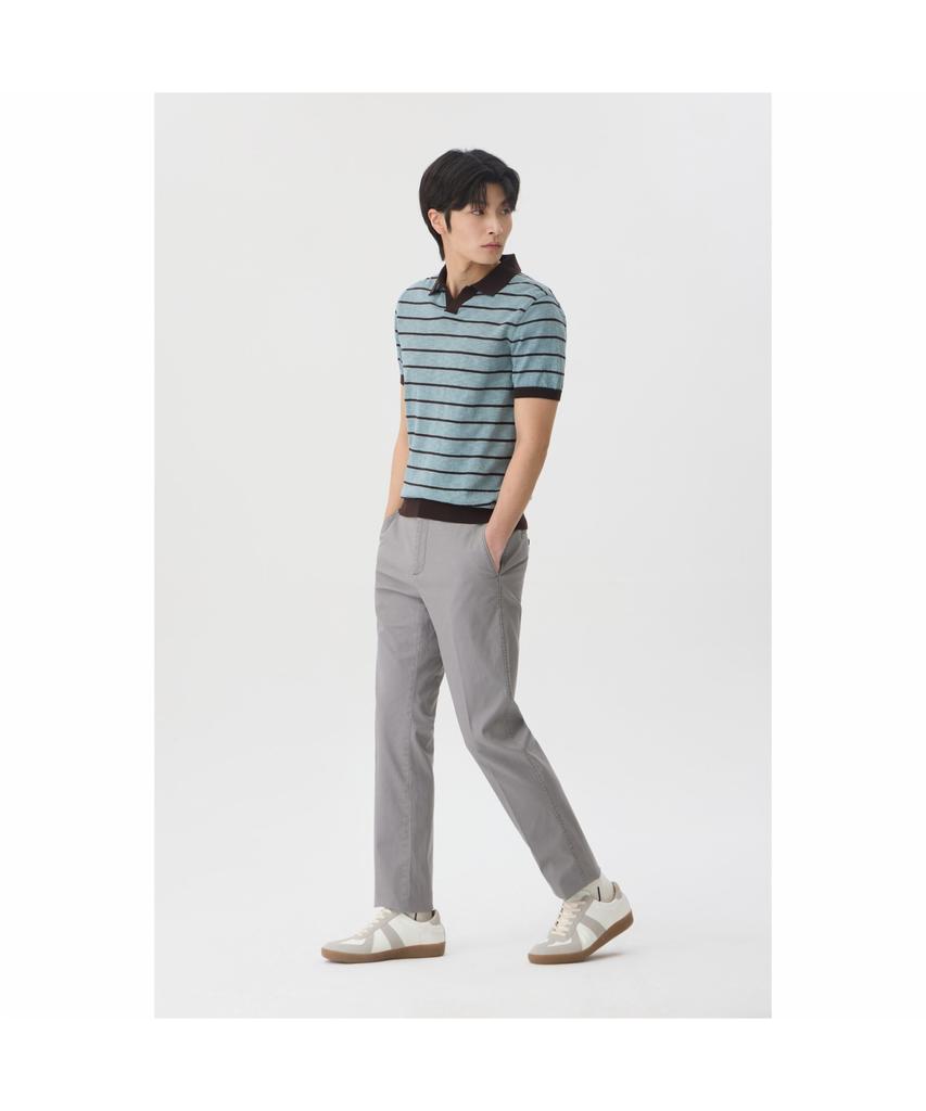 BRENTWOOD [Selection] Washable Line Contrast Polo Neck Sweater Brwam26821Mix