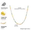 Bohemian Summer Colorful Drip Oil Stainless Steel Chain Necklace Bracelets for Women, Aesthetic Boho Jewelry Set Accessories
