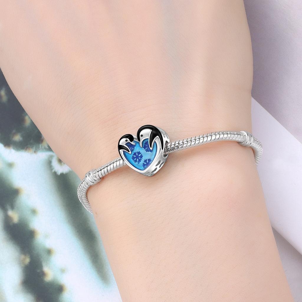 Charms Original Copper Blue Penguin Dolphin Jellyfish Manta Ray Beads Fit Bracelet Women Jewelry Diy Fine Gift Making