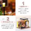 Moin Moin 1/24 Scale Dollhouse Miniature DIY Kit Set Featuring a Cafe, a Yellow Coffee Shop with Colorful Cakes, LED Light and Acrylic Case (product N
