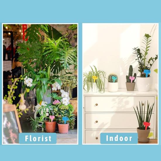100Pcs T-Type Plant Tags Garden Labels Plastic Plant Marker Tags Waterproof Reusable Plant Labels with Marking