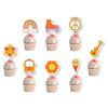 Cake Themed Bohemian Toppers Decor With Cartoon Style Paper Flags For Events