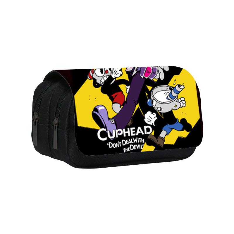 Cuphead Themed Travel Pencil Bag With Durable Polyester Material For Teens And Kids