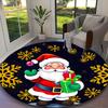 Santa Claus Carpet, Non-slip Office Chair Rug, Digital Print Home Round Rug, Unique Festival Decorations