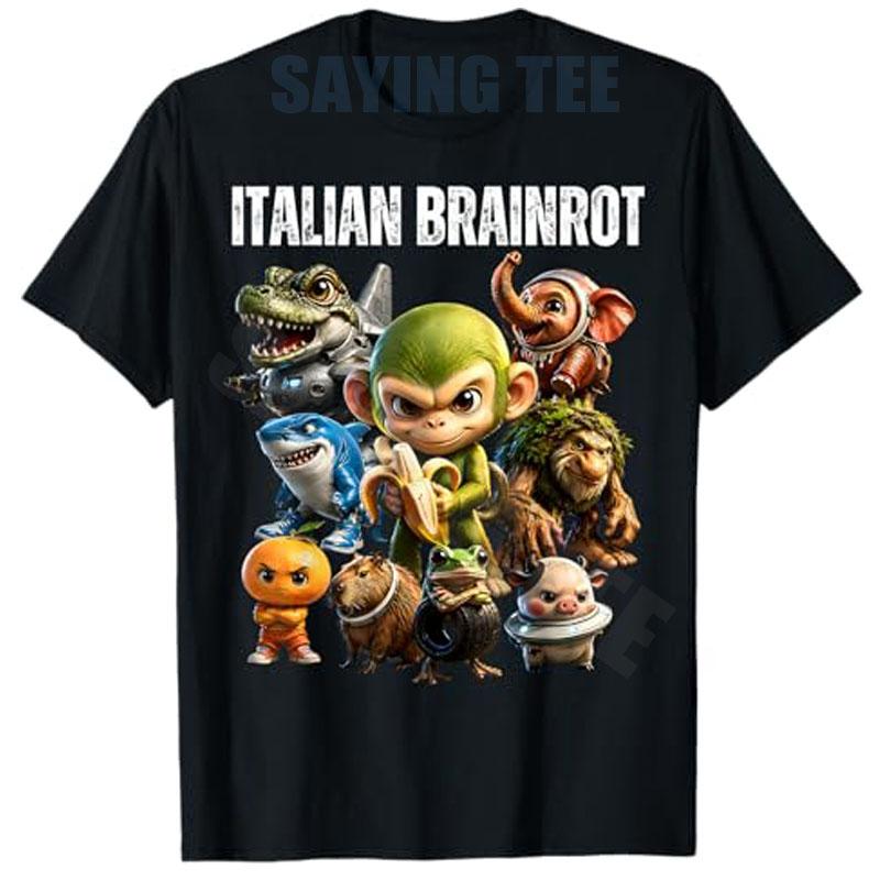 

Italian Brainrot Meme Funny Characters Birthday Crew Boys Fashion TShirt Y2k Lovely Tralalero Tralala Cute Saying Tee Novelty S