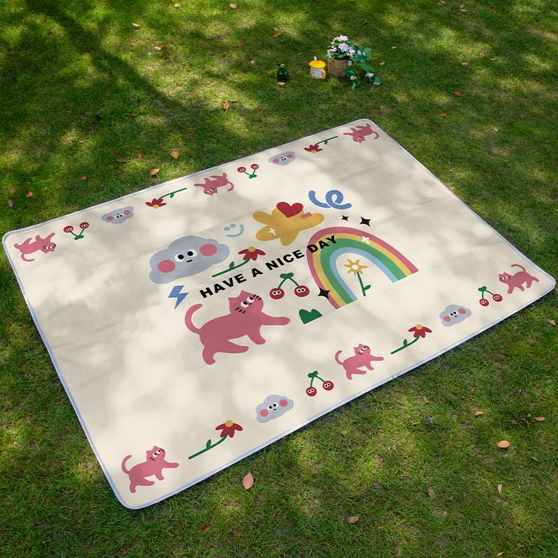 Little Adventurer Picnic Mat Moisture-proof Mat Picnic Cartoon Outing Puppy Spring Outing Portable Waterproof Insulated Lawn Mat
