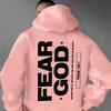 Men Pullover Hoodie Black FEAR GOD Vertical Large Bold Letter Psalm