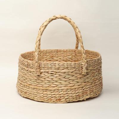 Wicker Round Basket|Cane Or Bamboo Basket|Tray Online|Cane Gift Hamper Basket,Wardrobe Basket|Bathroom Organizer Basket(Medium,25.4 X 12.7 Cm),Beige