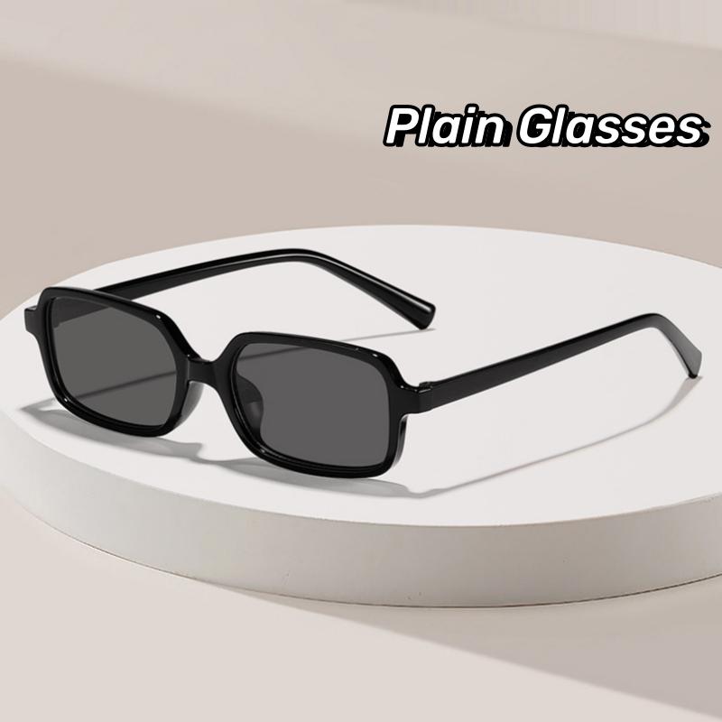 New Retro Square Small Frame Sunglasses Narrow Edge Sunshade Sunglasses for Women Simple Anti Blue Light Computer Eyeglasses