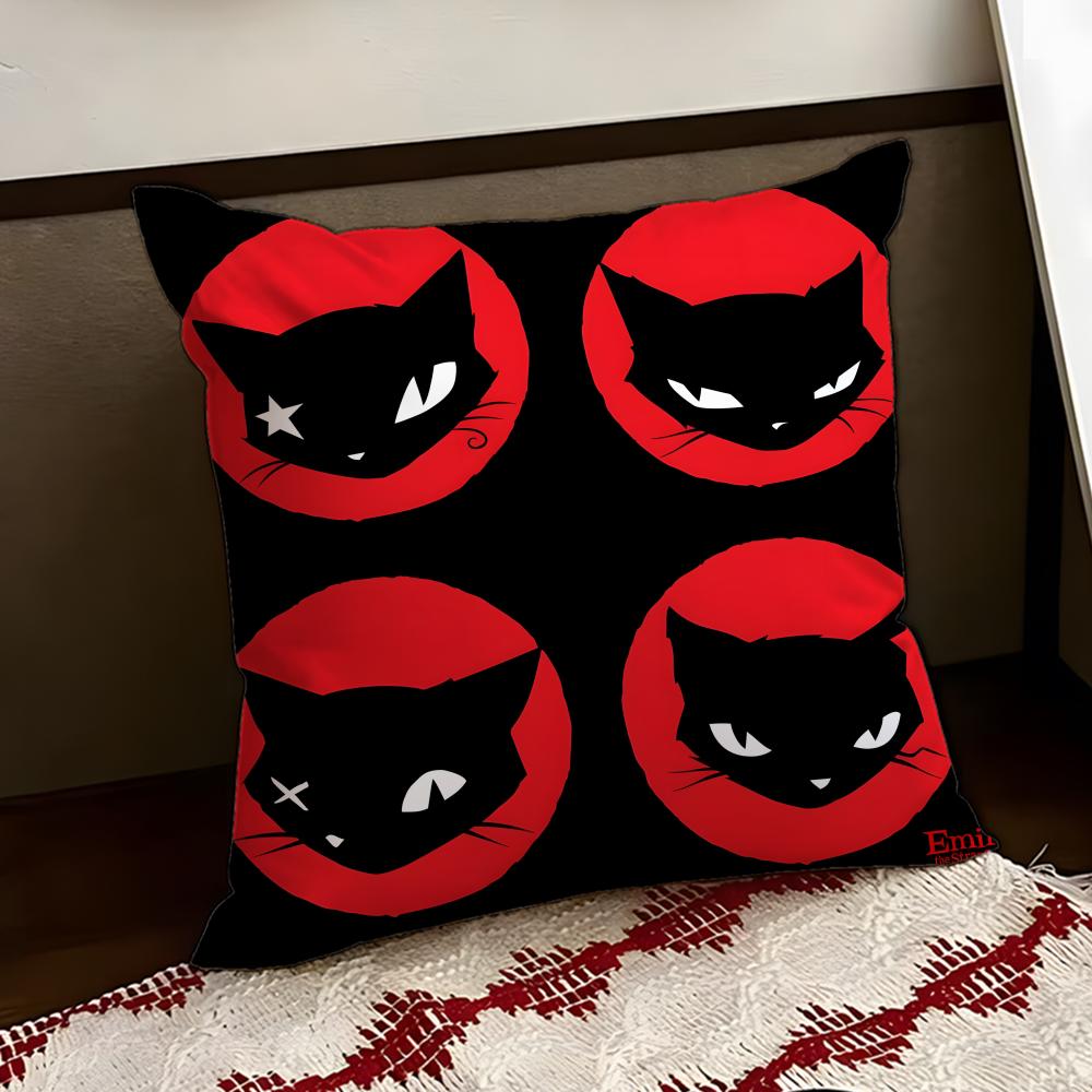 Anime EEmily the Cool Strang Cushion Cover Reversible Soft Durable Pillow Cover Home  Car MultiScene Use for Daily Comfort