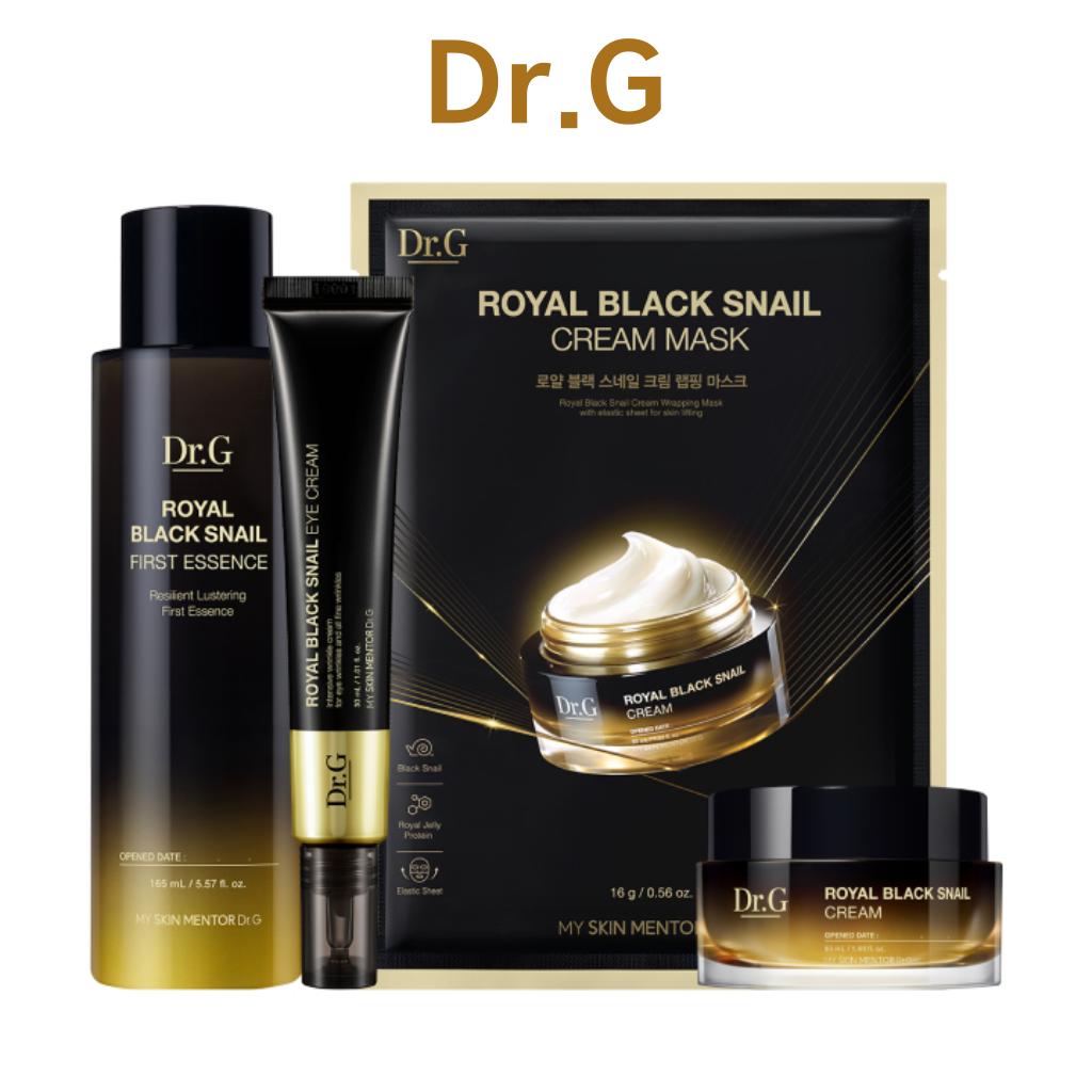 

[Dr.G] Royal Black Snail Special Set (First Essence 165mL+Cream 50mL+Eye Cream 10mL+Cream Mask Sheet 1ea)