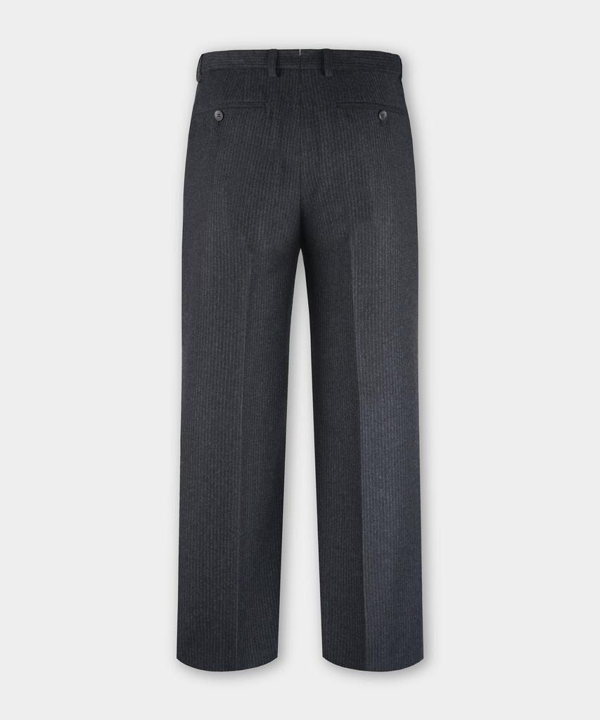 BIRBANTE Spandex S.L Fit Hidden Elastic Waist Slacks - Charcoal Stripe