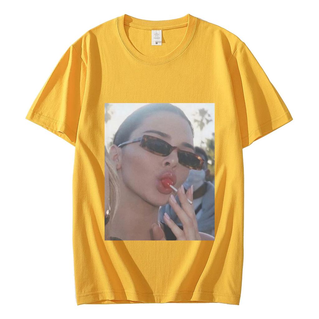Kendall Jenner Graphic T Shirts Men Women Fashion Aesthetics Oversized Tshirt Summer Casual Pure Cotton Short Sleeve Tshirts