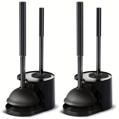 Toilet Brush & Plunger 2-in-1 Set, Extended Handle Plunger, Bathroom Cleaning Tools, Toilet Brush Plunger Combo, Cleaning Brush