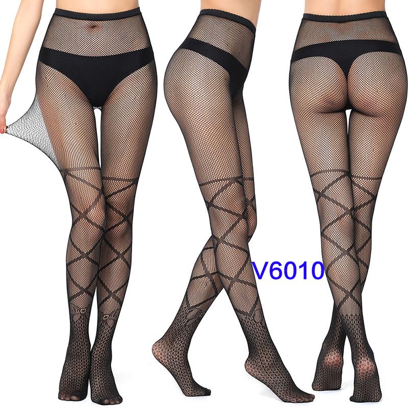 Frauen Jacquard Strumpfhosen Fischernetz Strümpfe Elastische Spandex Spitze Socken Atmungsaktive Seide