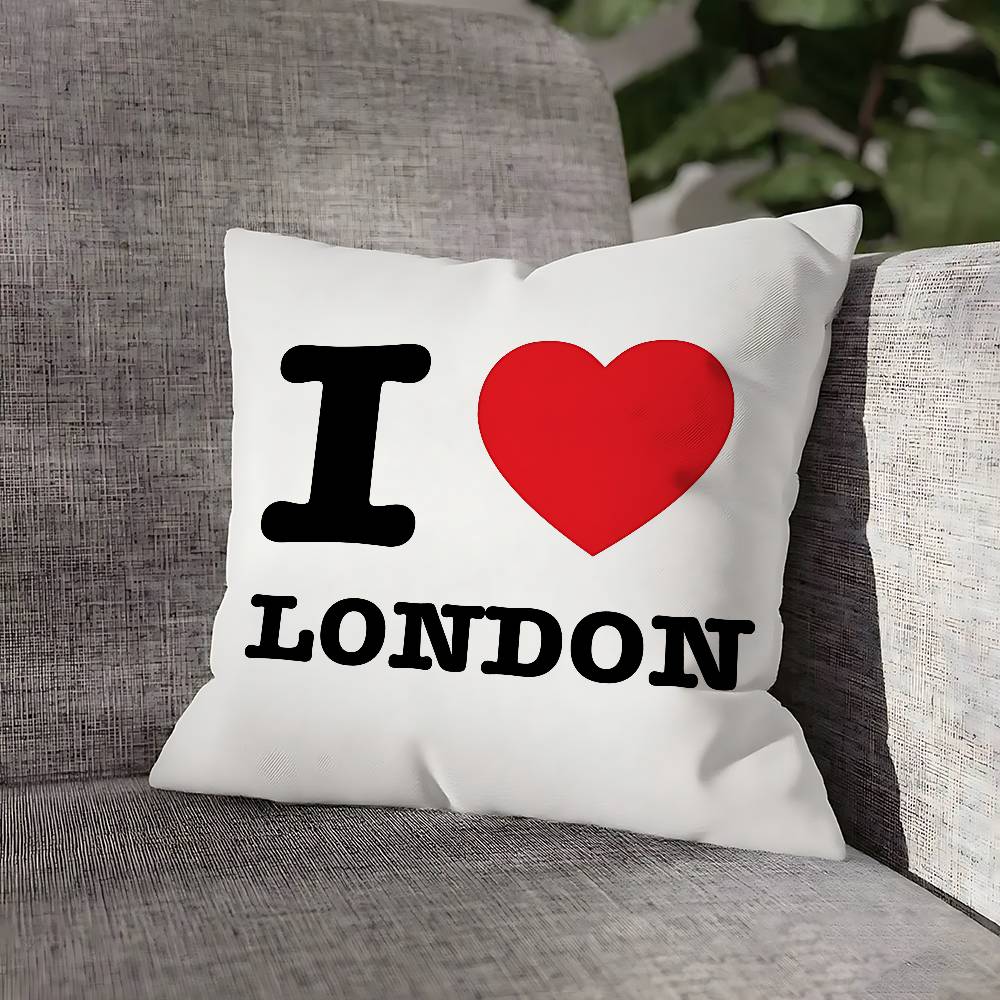 Hot Cites I Love NY LONDON Throw Pillow Case For 55cm 40cm 45cm 50cm 30cm Square Office Pillowship Cover