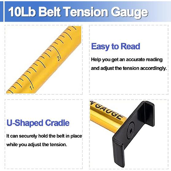 Belt Tension Gauge 10 Lb Tensioner Tool, After Belt Replacement for Motorcycle Secondary Drive Belt