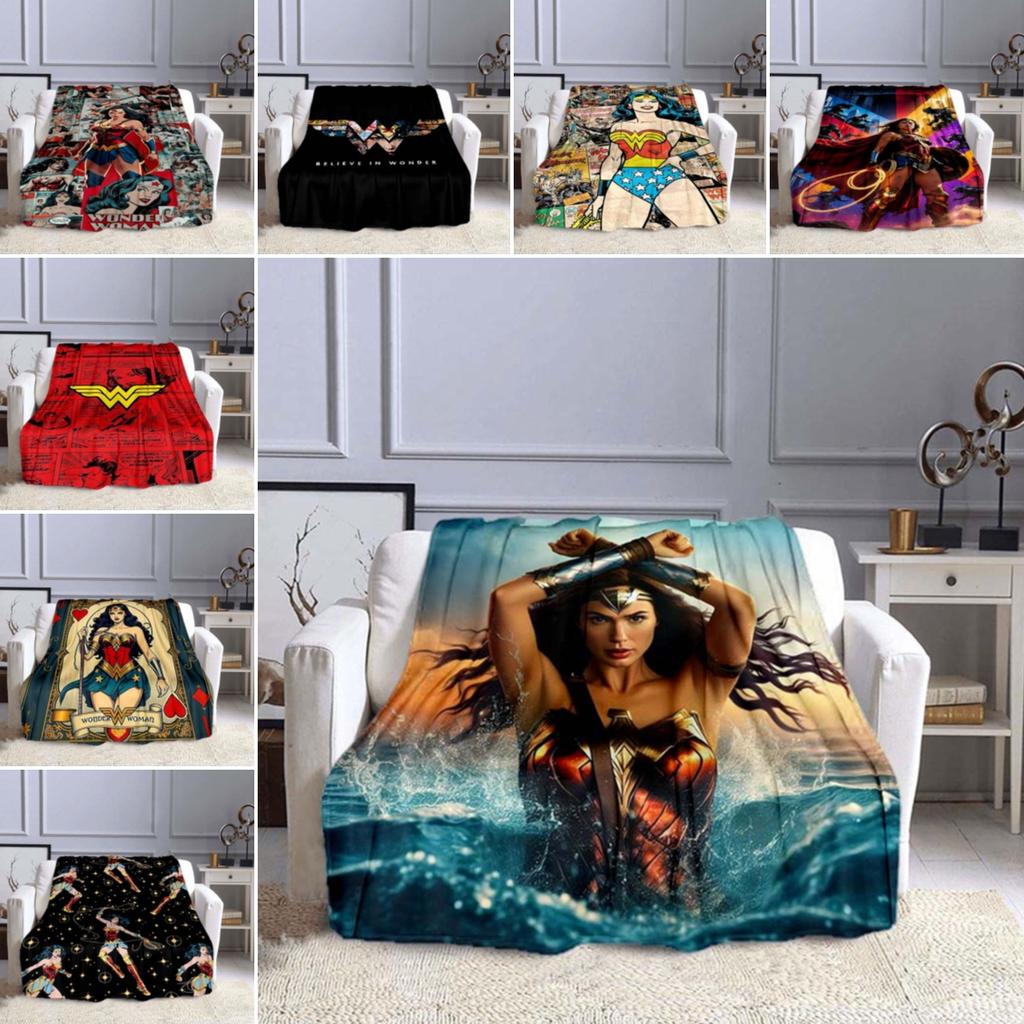 The New Wonder Woman Print Blanket Is a Warm and Comfortable Flannel Blanket, Suitable for Bedrooms, Sofas, Beds, Chairs, Picnic